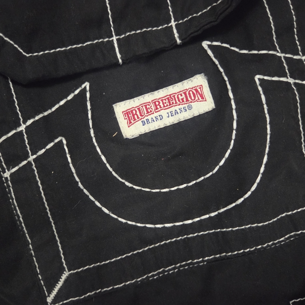 True Religion Cargo Parachute Pants,  Jawstring, Black, Men's Size 28